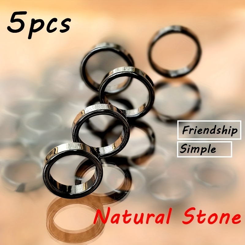 5 Terahertz Natural Stone Rings for Men and Women
